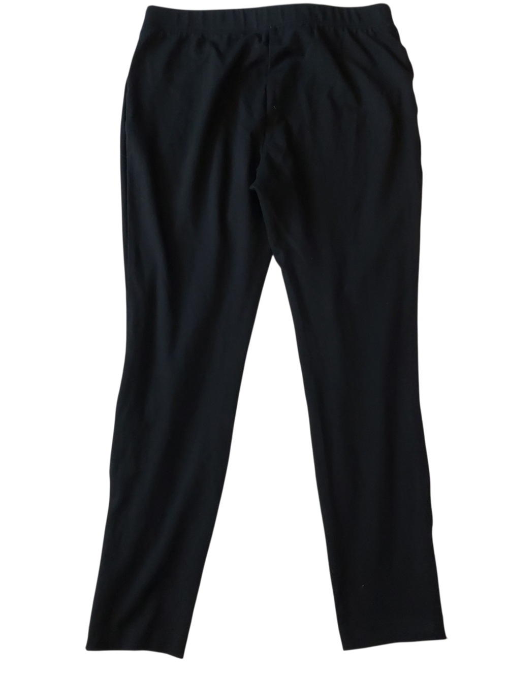 Talbots Black Straight Leg Women's Pull On Pants/leggings Sz L Zippered Ankles